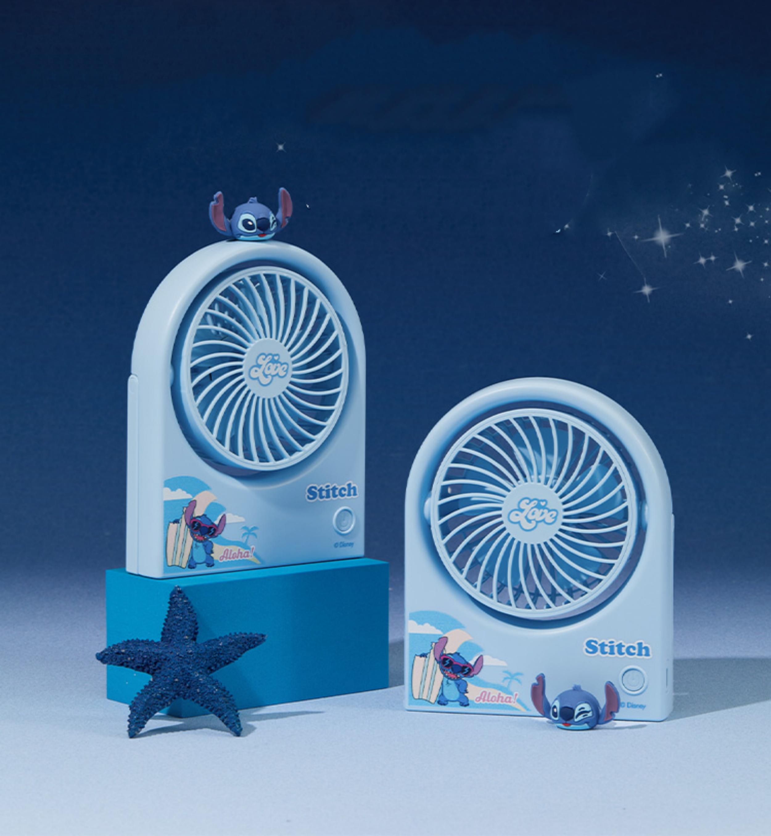 Disney Stitch Folding Mini Fan,Portable Handheld Fan, Cute and Collapsible, Rechargeable, Perfect for Outdoor Activities,Travel, Summer, Beach ,Disney Fans and Outdoor Use