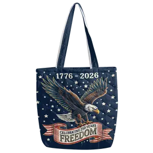 USA 250 Years Eagle Patriotic Quilted Tote Bag – Independence Day Freedom Gift Shoulder Bag