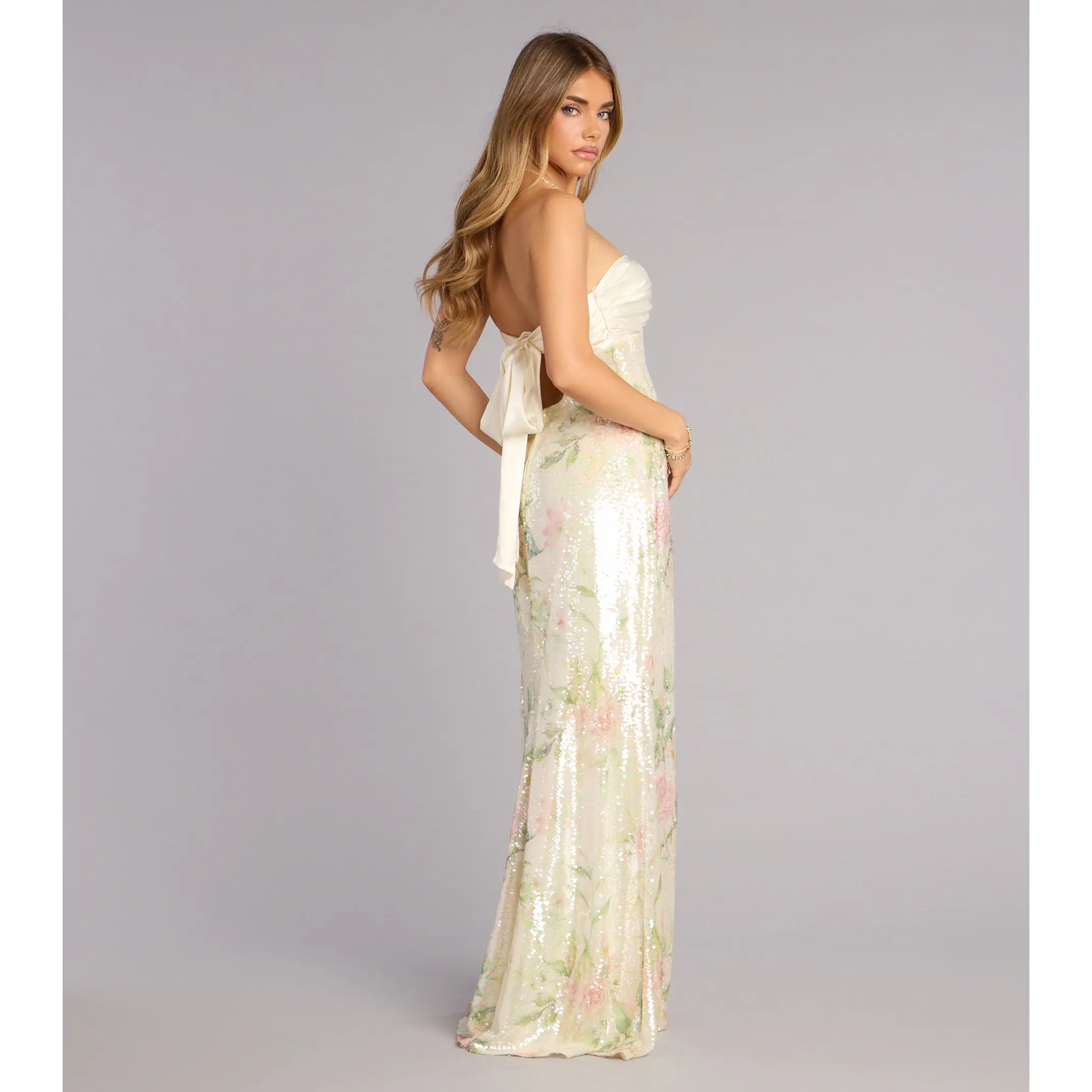 Angelina Satin Tie-Back Floral Sequin Formal Dress - TikTok Shop Angelina Satin Tie-Back Floral Sequin Formal Dress - TikTok Shop