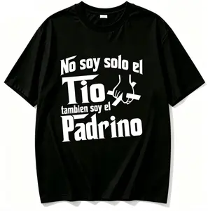 Women's 100% Cotton Short-Sleeve Round Neck Casual Simple Top, Funny "No Soy Solo El Tio Tambien Soy El Padrino" Godfather Graphic T-Shirt