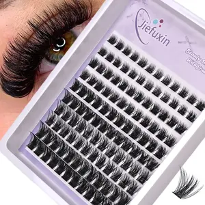 120pcs Cluster Lashes 8-16mm, Natural Look D Curl Fluffy Extensions, DIY Eyelash Extension Kit for Professional & Home Use