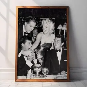 Dean Martin, Marilyn Monroe Vintage Print Poster No Frame, Bar Cart Wall Art