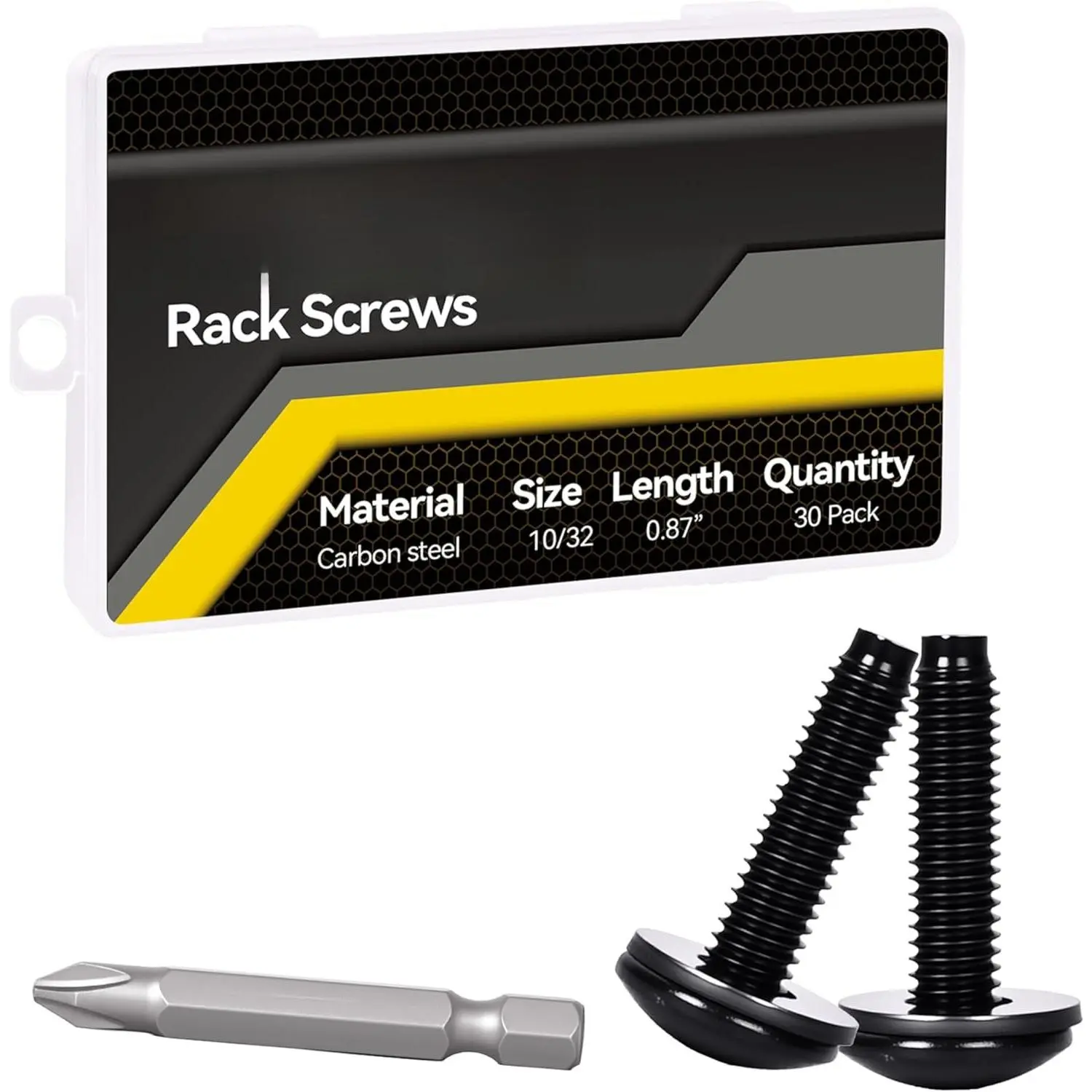 30-Pack Rack Screws 10/32 with Nylon Washers for Server Racks?Routers Enclosures &Audio Equipment Cabinets Server Network Enclosure Mount Screws