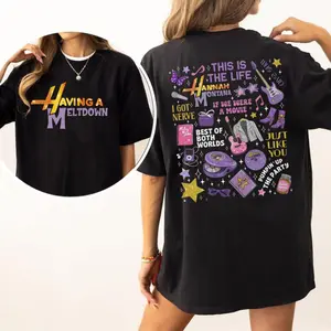 Having A Meltdown Hannah Montana Shirt, Mental Health Humor Sweatshirt, Sarcastic Meme Tee, Unisex Sweater Pullover Tee