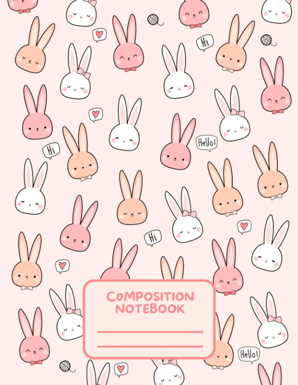 Cute Kawaii Bunny Composition Notebook: Kawaii Bunnies Journal Diary | Cute Japanese Korean Stationery | 8.5x11" | 120 College Ruled Lined Pages