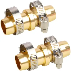 2 Pack Garden Hose Repair Kit, Hose Connector Repair Mender Kit with Stainless Clamp, Fits 3/4"-5/8" Water Hose Repair Fittings