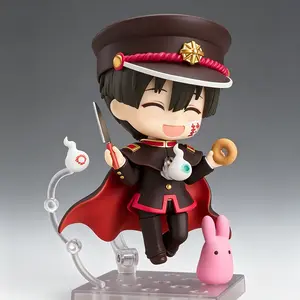 1341# Hanako Kun Chibi Action Figure, Toilet-Bound Hanako-kun Mini Figure with 3 Interchangeable Faces & Accessories, Poseable Joints, Anime Collectible Toy Gift