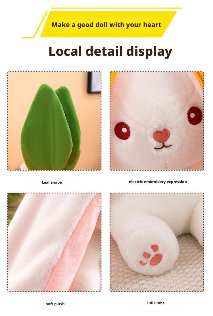 Cute Strawberry Bunny Plush Toy, Soft Kawaii Stuffed Animal, Hug Pillow & Bed Decoration, Furry Friends Plush Doll, Ideal Birthday Gift for Kids & Girls