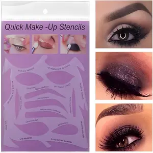 2sheets Reusable Eyeliner & Brow Stencil Set, Multi-Function Makeup Guide Cards for Smoky Effects, Beginner & Professional Ocular Makeup Tool, Beauty Enthusiast Essential Kit, Makeup Tools Kit, Eyebrow Stencil
