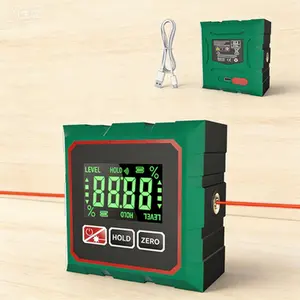 Electronic Level Tool with Laser and Backlight, 4-Side Magnetic Inclinometer Angle Gauge Cube, USB Rechargeable Digital Protractor for Woodworking and Table Saw, Precision Angle Finder with Strong Magnets