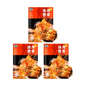 YUMEI 3 Pack BBQ Sweet Potato Sheets with Crispy Radish Seasoning - Authentic Sichuan Chongqing Flavor, 370g x 3