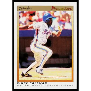 Vince Coleman 1991 O-Pee-Chee Premier #25 New York Mets