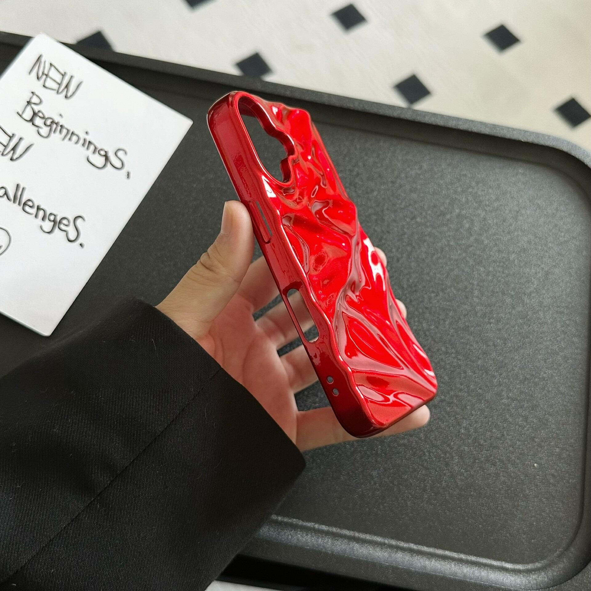 (Case & Nova.) 3D Wavy Ripple Glossy Phone Case, Compatible with iPhone 17 Pro Max, 16, 15, 14, 13, Luxury Shockproof Protective Cover junk