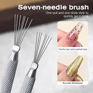 Art 7-Pin Pen Multifunctional Brushed Glue Pen for Salon Use - Precise Application & Versatile  Art Techniques  art removal tool Manicure trendy  diy  art design loupes    tech diy  art supply equipment spring nail beginner kit