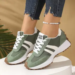 Elevated Retro‑Chic Sneakers | Soft Suede Color‑Block Lace‑Up Shoes with Cushioned Lug Sole