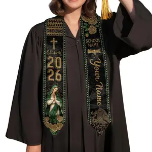 [HOT] Custom Mexican Graduation Stole 2026, Mexican Flag Graduation Sash, Mexico Pattern Stole, Guadalupe Sash Senior Gift
