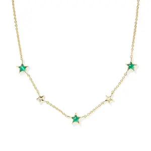 Kendra Scott Kayla Strand Necklace - Gold/Emerald