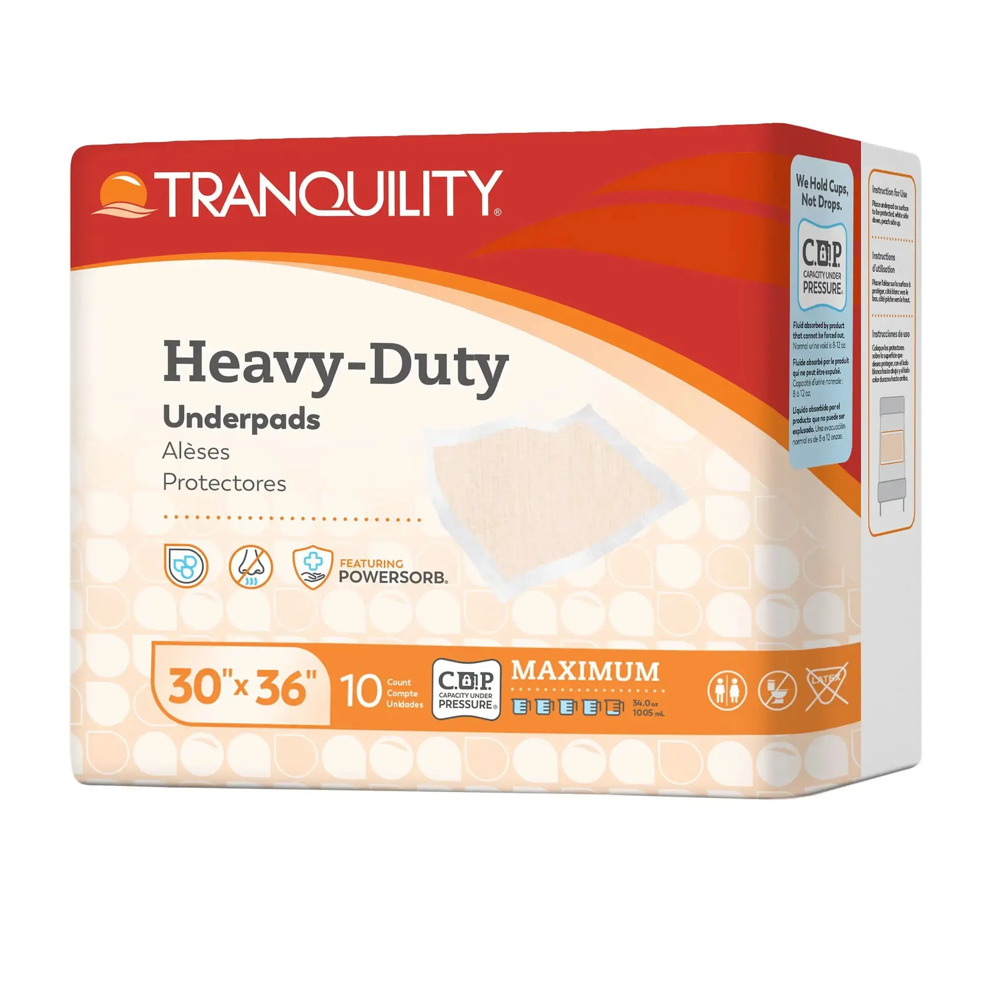 Tranquility Heavy Duty Heavy Absorbency Disposable Underpad, 30 X 36 Inch, #2088