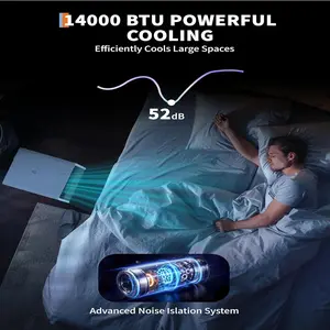 14000 BTU Air Conditioner Portable 3-in-1 Room Standing Air Conditioners with Remote Control Fast Cools 750 Sq Ft   - Black