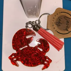 Handmade UV resin Crab keychain