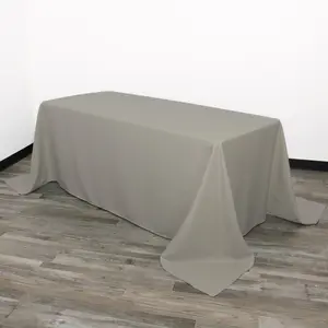90 x 156 inch Polyester Rectangular Tablecloth Gray