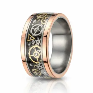 Titanium Brass Ring |The Parachute |GentleBands| Handmade Item, Brown, 8Mm Width, Comfort Fit | Men'S Wedding Bands