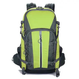 Mountaineering bag, fishing bag, lightweight hiking bag, 45-liter large-capacity waterproof backpack, nylon fabric, safety reflective double-back sports bag