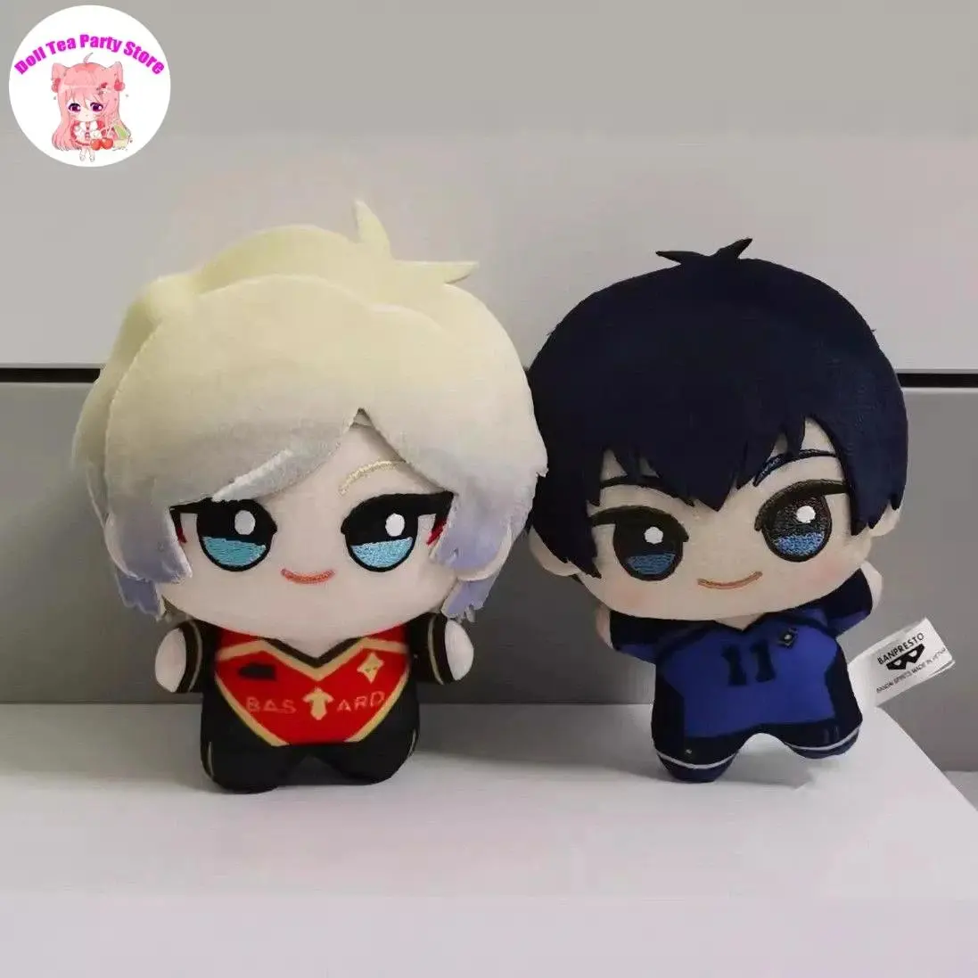 Blue Lock Isagi Yoichi & Bachira Meguru Cartoon Character Collectible Soft Plush Doll Keychain, Cute Keychain Accessory, Aesthetic 10cm Plush Fabric Soft Texture Toy Gift for Fans, Soft Doll Keychain