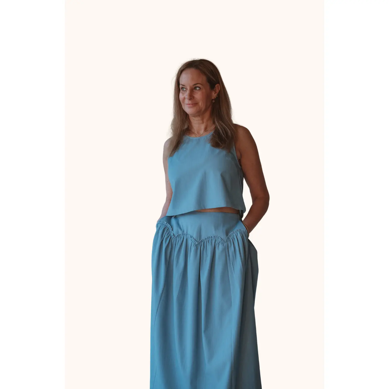 Kld. Chambray Scallop Skirt