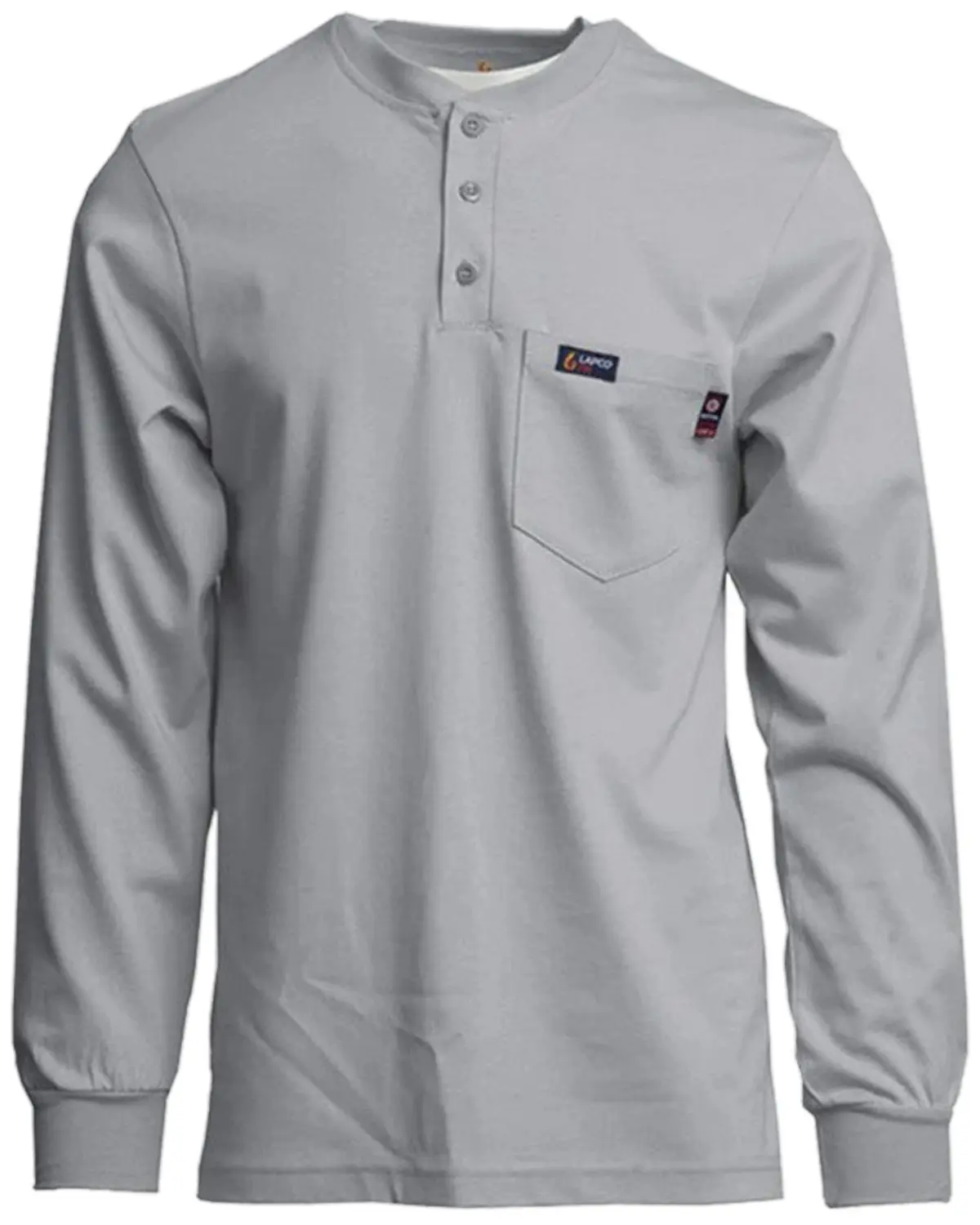 Lapco Men's Men'S Fr Long Sleeve Button-Down Henley Work Shirt Tall - Frt-Hje-Gry-Tll