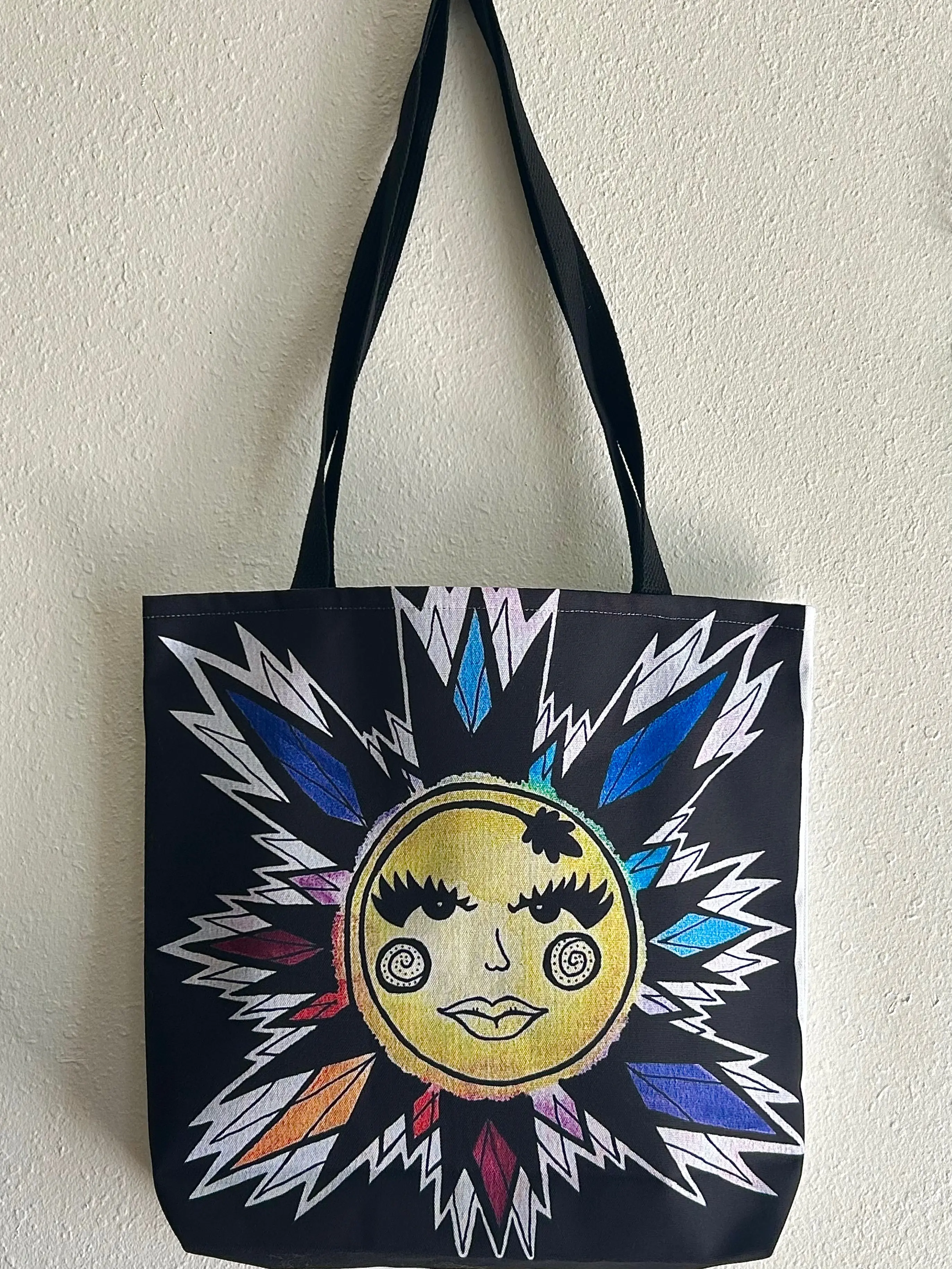 Self-Illumination: Medium-Sized Tote Bag, Funky Shoulder Purse, Fun Nature Accessory, Maximalist Sun Fashion, Quirky Celestial Art, Artsy Boho Hippie Bag