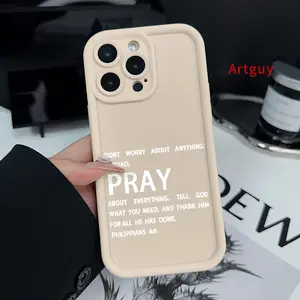Case for iPhone 17 Air iPhone 16 Pro Max 15 Plus 16E 14 13 12 11 XS XR  mini White Text Advanced fashion gift Drop Protection Shockproof Soft Silicone smartphone Cover