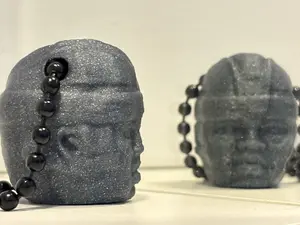 Grey Olmec Head Necklace