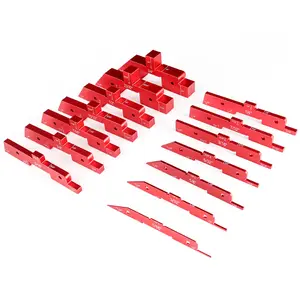 MUWOOD Router Table Setup Bars, 14pcs Aluminum Precision Setup Blocks Height Gauge Set for Angle Woodworking Set Up And Router Table Saw Accessories Different Thickness