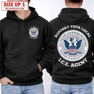 Support Your Local Ice Hoodie Graphic Casual Streetwear Fleece Fabric Pullover Hooded Trendy Tops Collection for Unisex