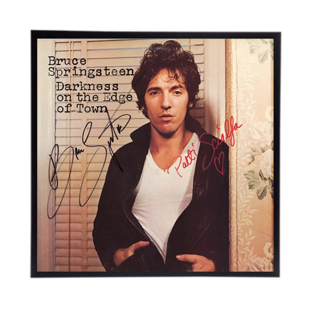 Autographed Darkness on the Edge of Town Album Cover