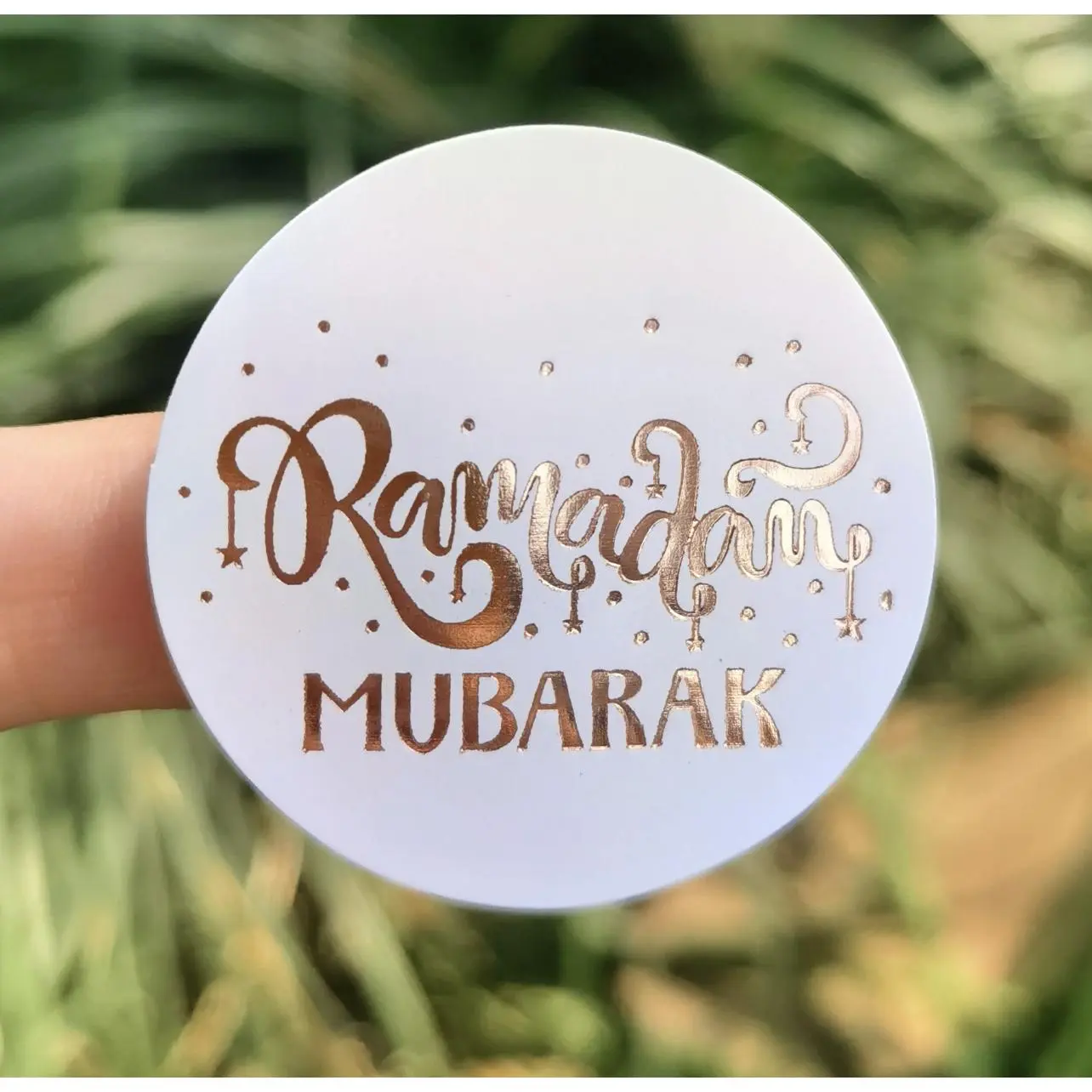 Ramadan Mubarak foil stickers/labels 10ct