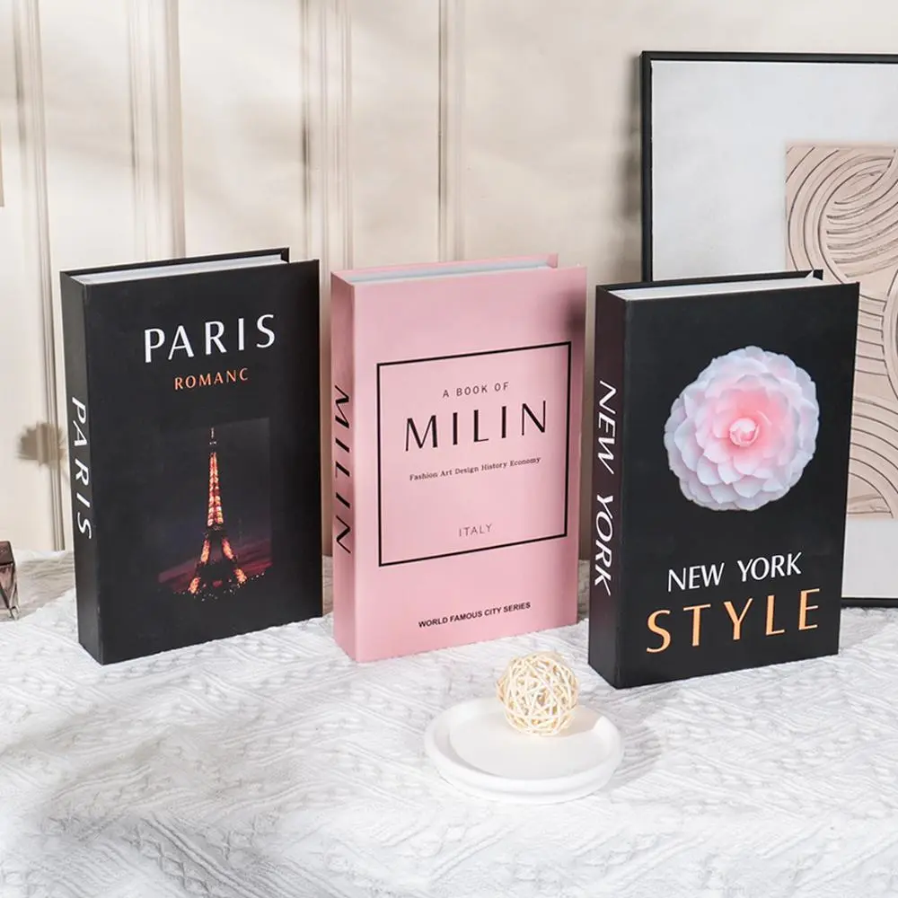 Fashionable Home-Style Fake Book Decoration, 3 Counts Hard Cardboard Desktop Decoration, Suitable for Living Room Bedroom Coffee Shop Home Office Decor, Signs, Home Decor Products
