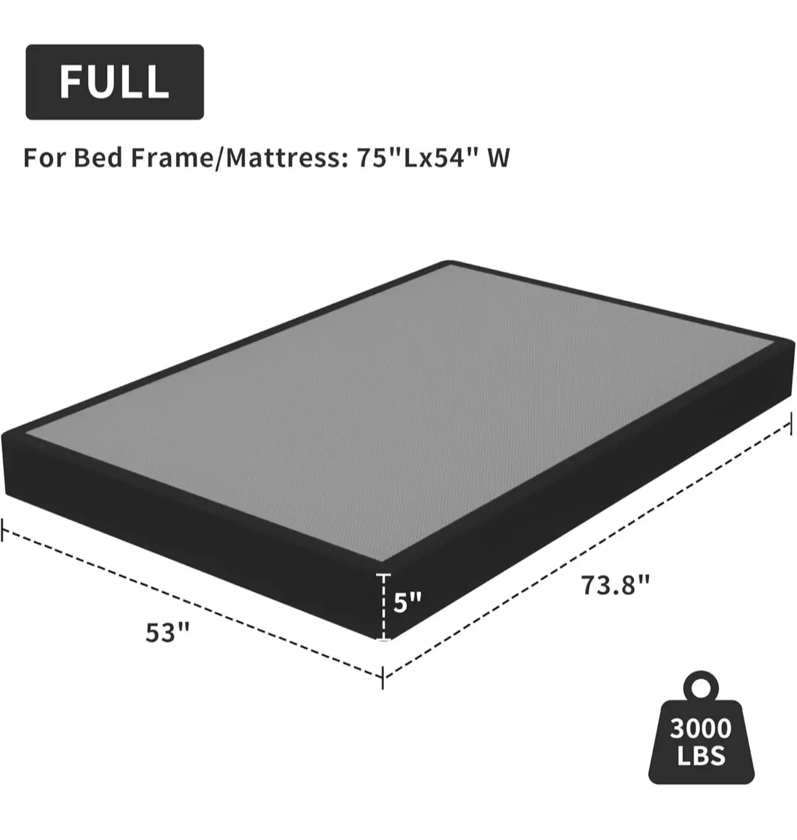 Box Spring Heavy Duty Metal Bed Frame with Fabric Cover, 3000lbs Max Weight Capacity Bed Base Mattress Foundation, Easy Assembly, Noise Free Twin
