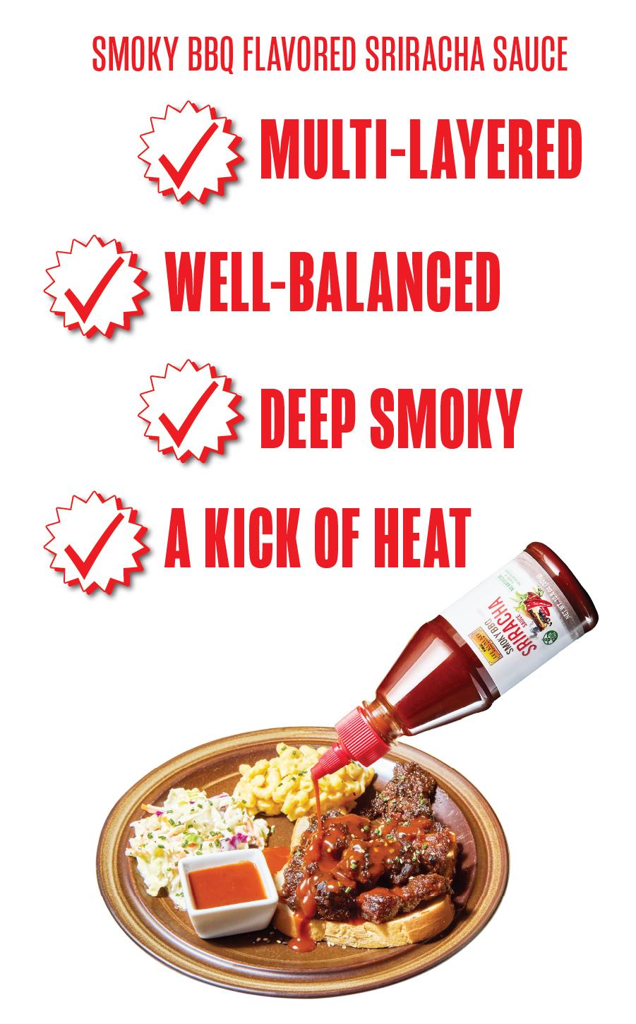 Lee Kum Kee Smoky Sriracha Sauce - multi-layered, deep smoky, with a spicy kick (10.6 oz)   Dip