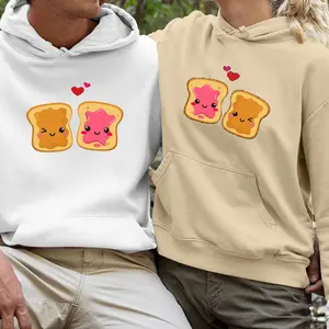 Matching Couple Hoodies Peanut Butter And Jelly Sandwich Menswear Unisex Decoration Jet Print Sweatshirts Tops Yarn Womenswear Clothes