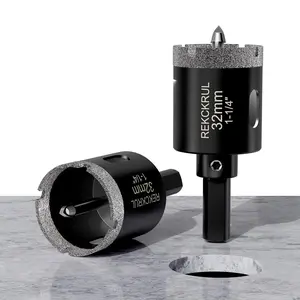1-1/4 Inch Diamond Hole Saw with Pilot Drill Bit, 2PCS Premium Tile Hole Saws for Porcelain, Ceramic, Granite, Marble, Glass – 1-3/8" Cutting Depth, Serrated Edge & Wet/Dry Use (32mm)