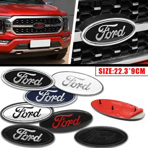 1Pcs 3D Aluminum alloy+ABS 22.3cm*9cm Car Logo Badge Front Grille Emblem Sticker Replacement Auto Accessories For Ford F150 F250 F350 F450 Edge Explorer