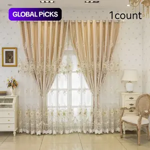 Embroidered Double-Layer Window Curtain, 1 Count Exquisite Elegant Curtain, Home Decor for Living Room, Bedroom, Balcony & Home Office #GLOBAL PICKS