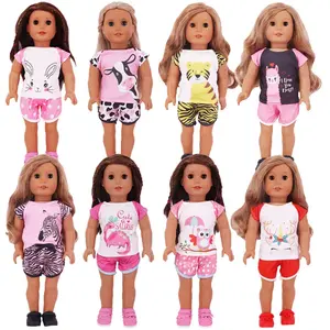 Summer New 18 Inch American Girl Doll Clothes, Toy Dress-Up Casual Sleepwear, Summer Fashion Doll, Doll Clothing