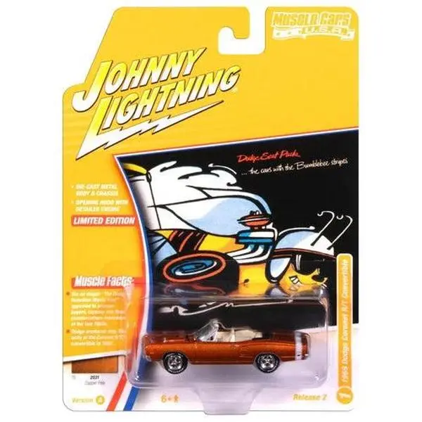 Johnny Lightning "Classic Gold Collection" 2025 R2 Copper 1969 Dodge Coronet R/T Convertible Diecast Model Car
