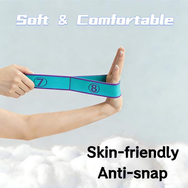 Adjustable Fabric Resistance Band, Multi-functional Bands for Exercise, Pilates and Gymnastics, Stretching Strap for Physical Therapy, Full Body Workout, Soft& Comfortable, with 12 Loops, Homegym Gear for Women Men