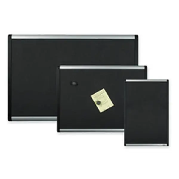 Black Mesh Fabric Bullet Board (Wall Mount, 36" x 24" / 3ft.x2ft.), Aluminum Hardware Included, Dense Fiber Board Back for Office Stationery, School Educational Supplies