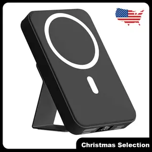 10000mAh Magnetic Power Bank Christmas gift-MagSafe All-Day Power! : LED Display, Foldable Wireless + Compact Silicone for iPhone 12-17 Pro Max，Suitable for Samsung and Android phones