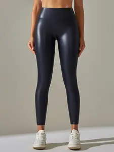 Women's PU Leather High Waist Tight-Fitting Pants, Sexy Butt Lifting Plus Size Leather Leggings, Stylish Ladies' Casual Wear